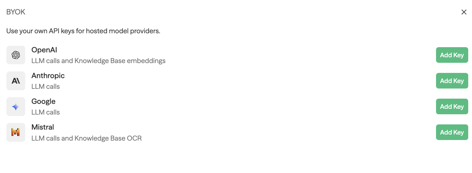 BYOK Configuration
